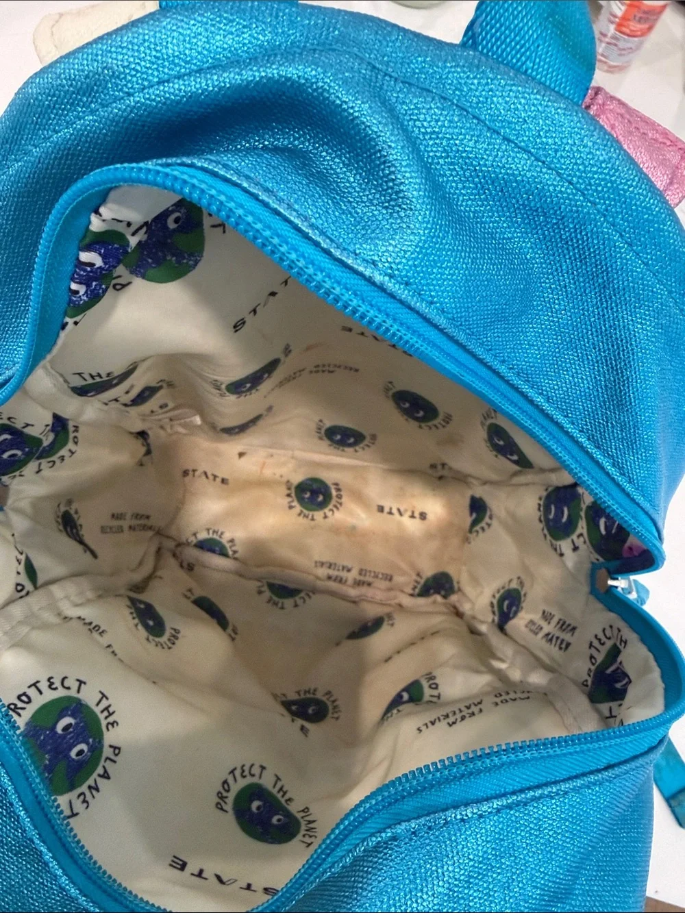 STATE Metallic Teal Heart Backpack (mini Kane)